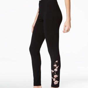 Style Co Black Embroidered Leggings 
